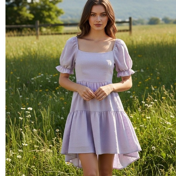 Lioness Dresses & Skirts - Loness Tiered Babydoll Dress Sz S Pastel Puff Sleeve Fairy Milkmaid Cottagecore